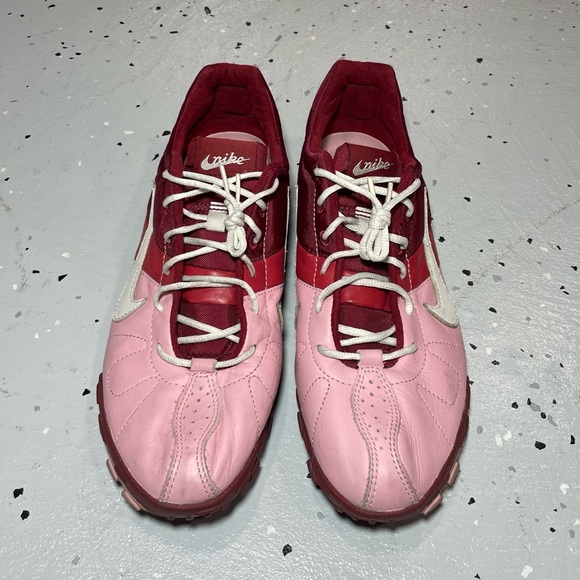 Vintage Y2k Nike Running / Perforated Track Shoes Women’s Size 12 Pink Burgundy - Picture 2 of 9